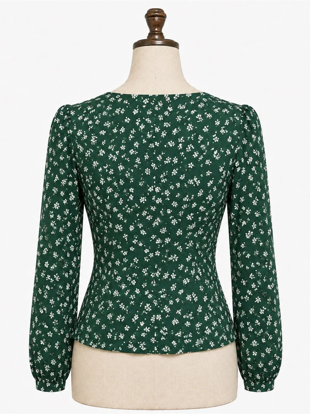 Reformation Nell Top Annette Green Floral Puff Sleeve Blouse S